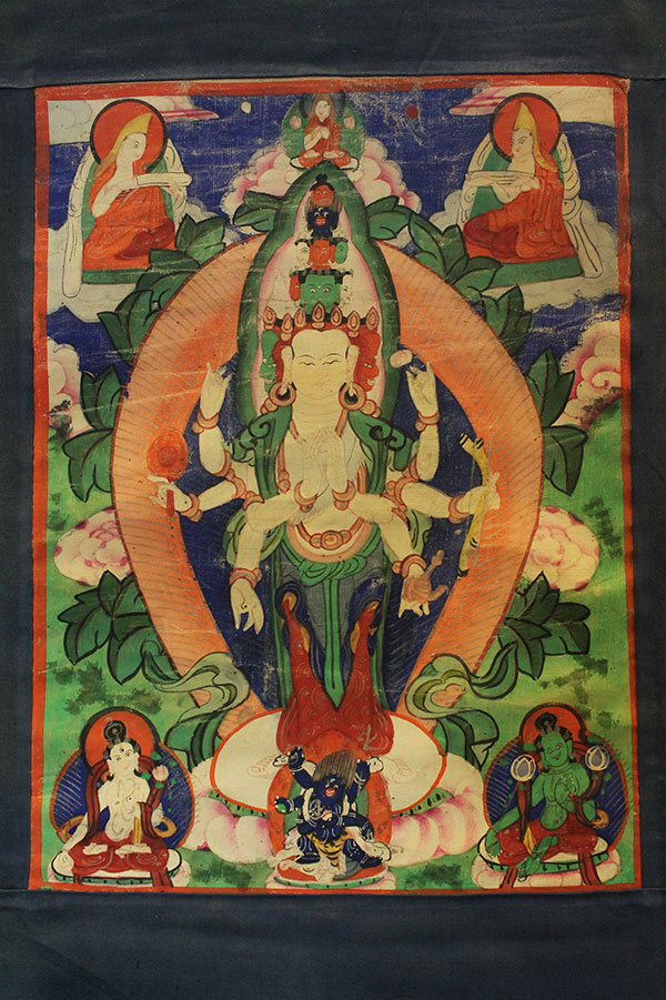 Буддийская тханка Авалокитешвара