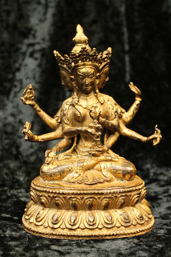 Буддийская антикварная статуэтка Ушнишавиджая